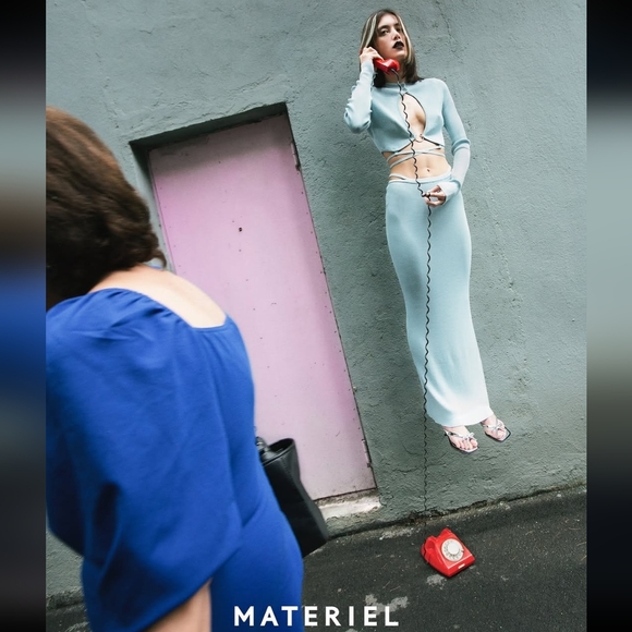 Materiel Designer Thin Strap Maxi Skirt XS Blue - Picture 14 of 14